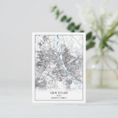 ニューデリーインディアシティ地図トラベルシンプル ポストカード (スタンド正面)