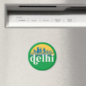 ニューデリーインドレトロシティスカイラインシティスケープアート マグネット (インサイチュ (食洗機))