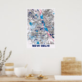 ニューデリー – インドMilkTea市地図 ポスター (キッチン)