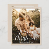 ニュートラエレガントルなベージュ写真のクリモダンスマス (正面/裏面)