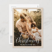 ニュートラエレガントルなベージュ写真のクリモダンスマス シーズンポストカード (正面/裏面)