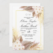 ニュートラエレガントルフローラボホ結婚ズ 招待状 (正面/裏面)