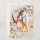 ニュートラエレガントルフローラ結婚、日付の保存 招待状 (裏面)