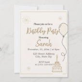 ニュートラエレガントルモダンミニマル誕生日パーティー 招待状 (正面)