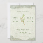 ニュートラエレガントルヴィンテージクリームグ素朴リー結婚ズ 招待状 (正面)