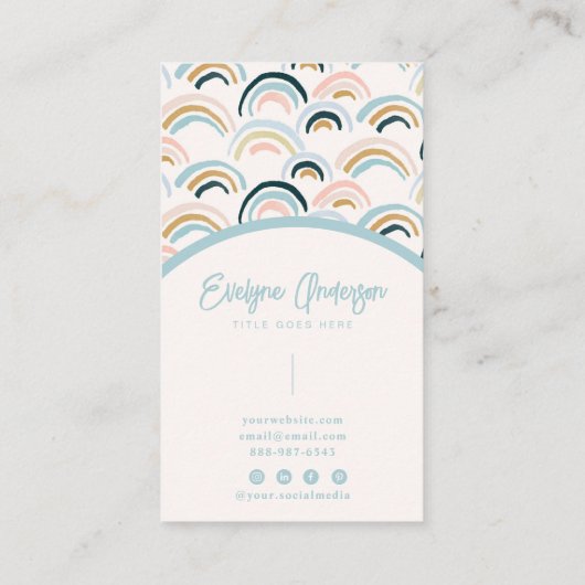 ニュートラエレガントル手作りレインボーボホシック 名刺 (裏面)