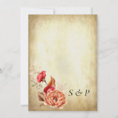 ニュートラエレガントル素朴ボホフローラ結婚ズ 招待状 (裏面)