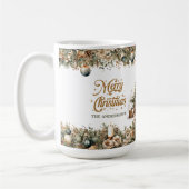 ニュートラエレガントル自然・トーン緑と金ゴールド コーヒーマグカップ (左)