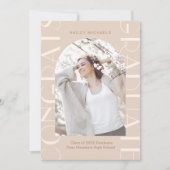 ニュートラエレガントル2枚の写真の卒業発表 招待状 (正面)