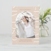 ニュートラエレガントル2枚の写真の卒業発表 招待状 (スタンド正面)