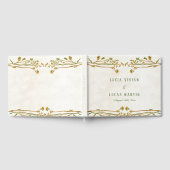 ニュートラエレガントル・オークレームグリーン素朴ズ結婚ズ ゲストブック (全面)