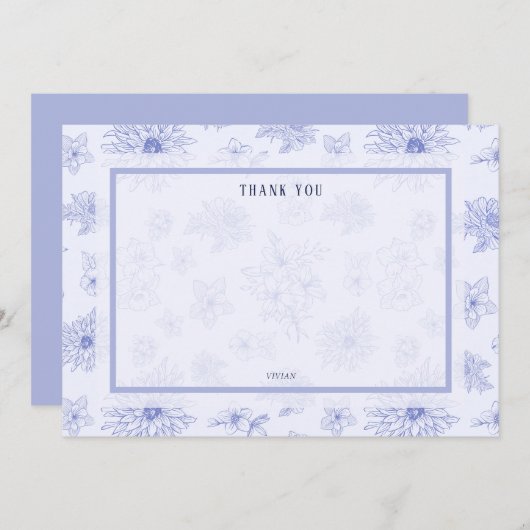 ニュートラエレガントル・シャドウ・フローラあり空白のがとう サンキューカード (正面/裏面)