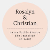 ニュートラエレガントル・ベージュ結婚差出人住所 ラウンドシール (正面)