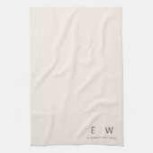ニュートラエレガントル・ミニマルモダンリスト・モノグラム名 キッチンタオル (縦)