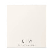 ニュートラエレガントル・ミニマルモダンリスト・モノグラム名 ノートパッド (正面)