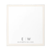 ニュートラエレガントル・ミニマルモダンリスト・モノグラム名 ノートパッド (正面)