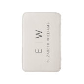 ニュートラエレガントル・ミニマルモダンリスト・モノグラム名 バスマット (正面縦)