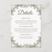 ニュートラエレガントンドブラウンフローラ結婚の詳細カード エンクロージャーカード (正面)