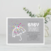 ニュートラカラフルルスタイリッシュグレーベビー散布招待状 招待状 (スタンド正面)