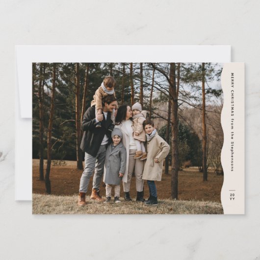 ニュートラシンプルルモダンな波状の縁のクリスマス写真 シーズンカード (正面)