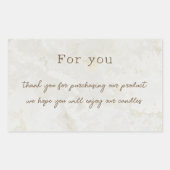 ニュートラシンプルル大理石キャンドルサンキュープロダクト 長方形シール (正面)