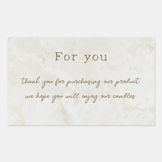 ニュートラシンプルル大理石キャンドルサンキュープロダクト 長方形シール (正面)