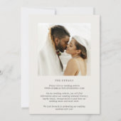 ニュートラスタイリッシュル写真ミニマル結婚リスト セーブザデート (裏面)