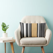 ニュートラストライプのル白黒グレーパターンタン ランバークッション (椅子)