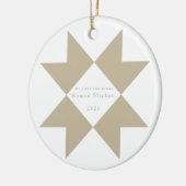 ニュートラストライプルキルトスターマイ初めてのクリスマス セラミックオーナメント (左)