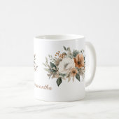 ニュートラパーソナライズされたル水彩フローラブーケ コーヒーマグカップ (正面右)