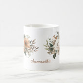 ニュートラパーソナライズされたル水彩フローラブーケ コーヒーマグカップ (中央)
