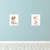 ニュートラパーソナライズされたンドゴールデンレトリバー子供部屋アート (ウッドフロア)