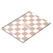 ニュートラパーソナライズされた市松模様にルバラ赤面ピンク ノートブック (左側)