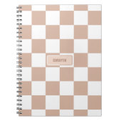 ニュートラパーソナライズされた市松模様にルバラ赤面ピンク ノートブック (正面)