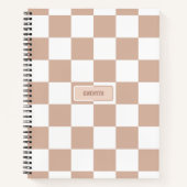 ニュートラパーソナライズされた市松模様にルバラ赤面ピンク ノートブック (正面)