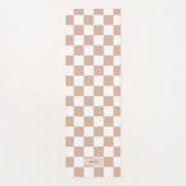 ニュートラパーソナライズされた市松模様にルバラ赤面ピンク ヨガマット (正面)