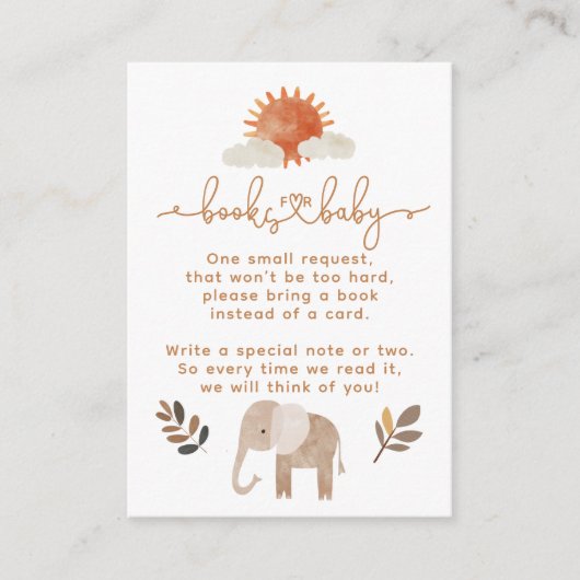 ニュートラミニマルルなサファリの動物の赤ん坊シャワー エンクロージャーカード (正面)