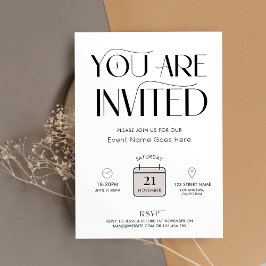 ニュートラミニマルル色ビジネスエレガントイベント 招待状