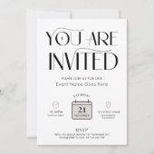 ニュートラミニマルル色ビジネスエレガントイベント 招待状 (正面)