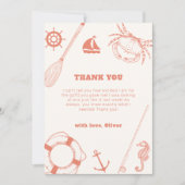 ニュートラミニマルル魚釣りボーイ赤ちゃんシャワー サンキューカード (正面)