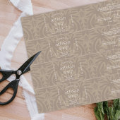 ニュートラモダンルなベージュ石鹸バーラップのまわりにラベル