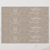 ニュートラモダンルなベージュ石鹸バーラップのまわりにラベル (正面)