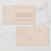 ニュートラモダンルエレガントベージュフローラ結婚詳細 エンクロージャーカード (正面/裏面)