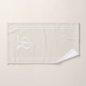 ニュートラモダンルエレガントホワイトモノグラム バスタオルセット (ハンドタオル)