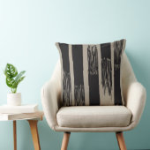 ニュートラモダンルコントラストフリンジストライプドタンブラック クッション (椅子)