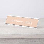 ニュートラモダンルシンプルベージュパーソナライズされた銘板 デスクネームプレート (正面)