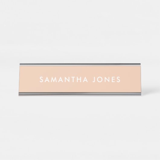 ニュートラモダンルシンプルベージュパーソナライズされた銘板 デスクネームプレート (正面)