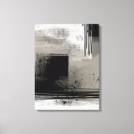 ニュートラモダンル絵画抽象芸術ベージュとブラック キャンバスプリント