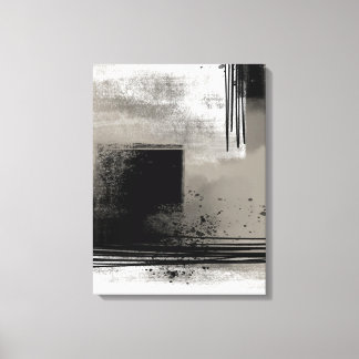 ニュートラモダンル絵画抽象芸術ベージュとブラック キャンバスプリント
