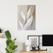 ニュートラモダンル葉ティエステティックウォールアート ポスター (ホームオフィス)